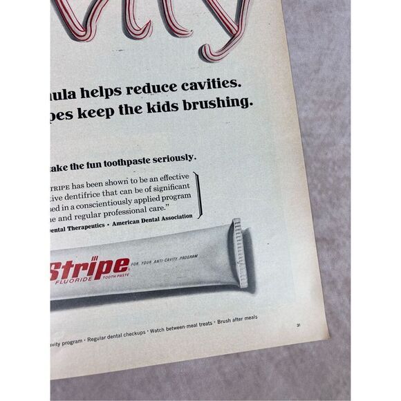 Vintage 1966 Anti-Cavity Super Stripe Toothpaste Vintage Print Ad Advertisement - Picture 2 of 6